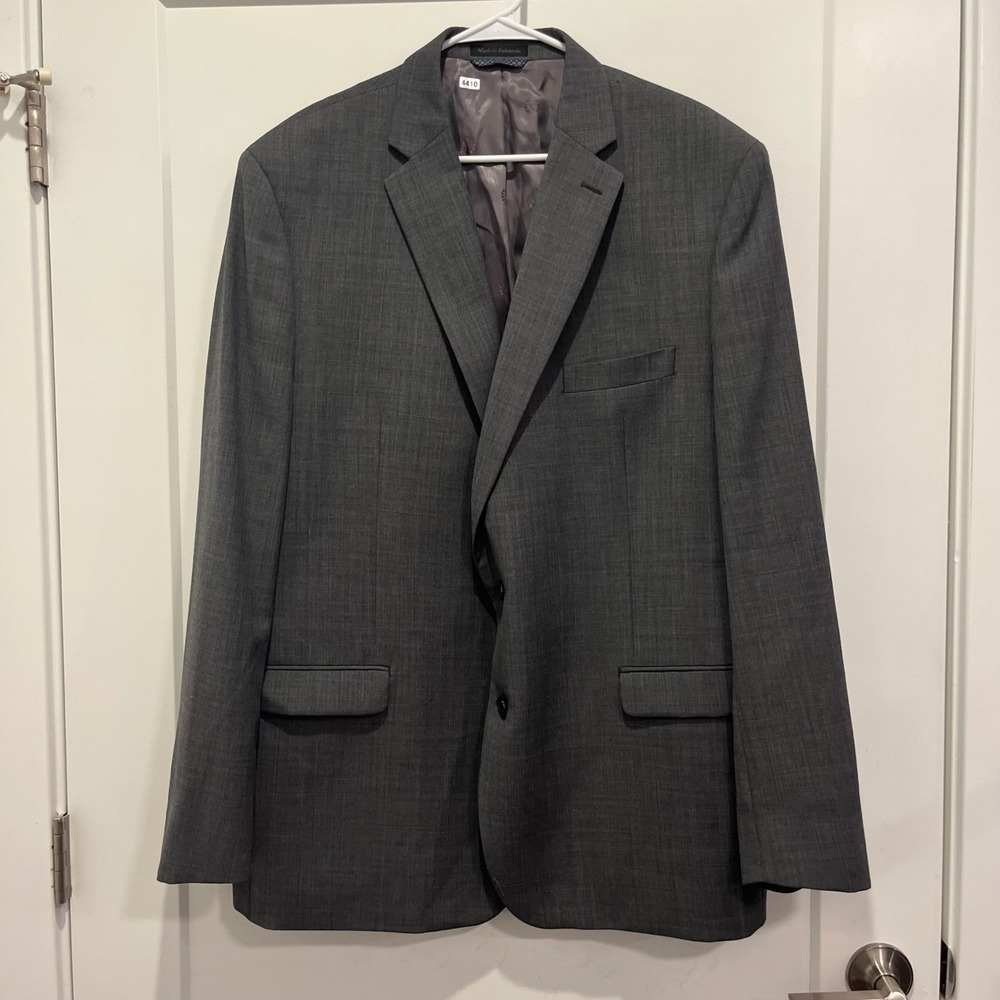 Lauren Ralph Lauren Mens Gray Wool Blend Blazer Sport Coat 48L Natural Stretch